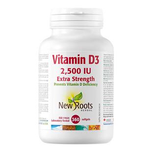 Newroots加拿大原装进口2500IU维生素D3有益钙吸收骨骼健康360粒
