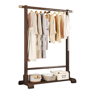 衣帽架卧室落地床边晚上放衣服神器家用非实木挂衣架床尾置物架子