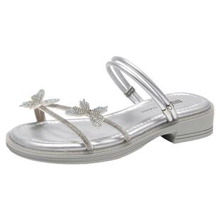 大东银色水钻凉鞋女款2026新款夏季配裙子百搭两穿法式绝美凉拖鞋