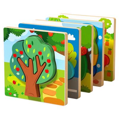 磁性立体拼图积木蒙氏早教配对板