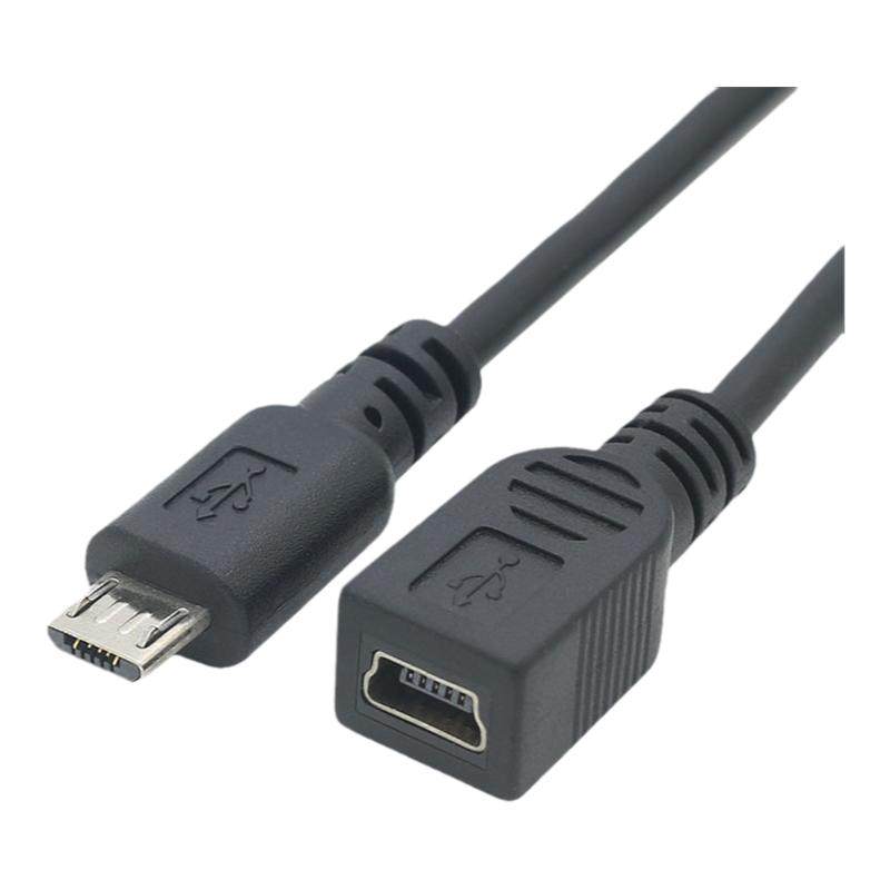 micro公转mini USB母转接线迷你T型口弯安卓电源行车记录仪转换头