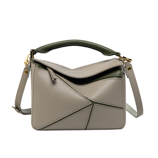 蠢小鱼diy手工包真牛皮斜挎包puzzle几何包送女友礼物自制材料包