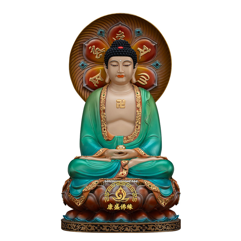 全堂佛娑婆三圣佛像黄铜家居摆件