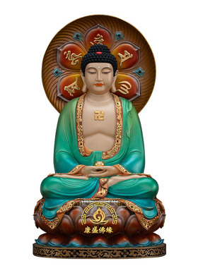 全堂佛娑婆三圣佛像黄铜家居摆件
