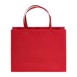 高档红色纸袋现货礼品袋生日婚庆送礼手提袋定制厚铆钉方底袋印刷