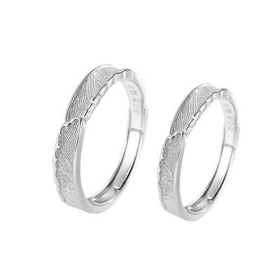 小众设计感！拥抱足银情侣款戒指