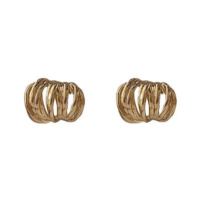 复古轻奢金色风耳环女