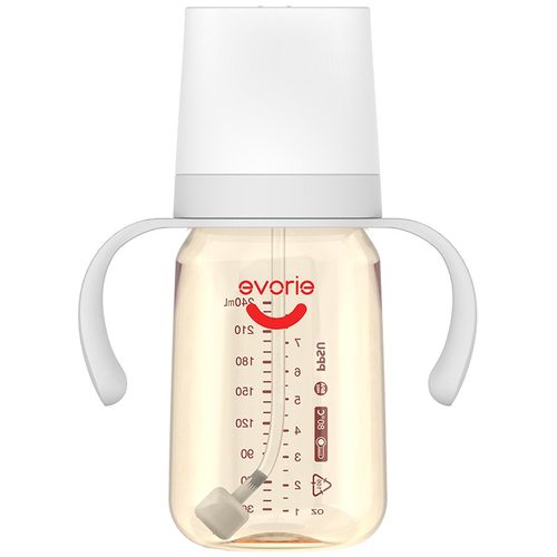 evorie爱得利奶瓶婴儿6个月1-2-3岁以上ppsu防胀气防呛奶吸管杯