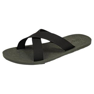 马登泰国橡胶凉拖鞋男2026夏新款户外穿休闲旅行一字拖交叉沙滩鞋