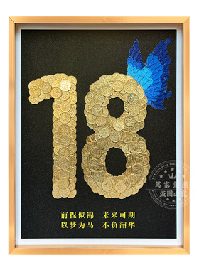 十八岁成年创意礼物男生女生硬币相框diy材料包摆件装饰5角钱相框