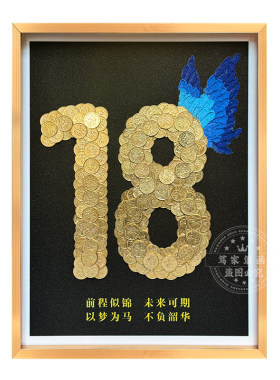 十八岁成年创意礼物男生女生硬币相框diy材料包摆件装饰5角钱相框