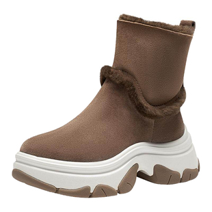 KISS CAT/接吻猫秋冬厚底雪地靴防水防滑加厚毛毛靴女KA43796-50