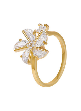 跨境爆款闪钻风车戒指