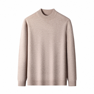 猫人羊毛衫男冬新款半高领高端山羊绒加厚毛衣休闲纯色保暖针织衫