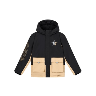 鸿星尔克童装冬季新款儿童三防羽绒服青少年男童加厚防水外套上衣