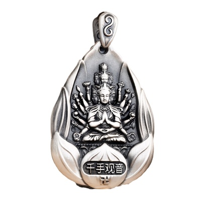 999纯银十二生肖本命佛吊坠男士