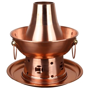 商用纯铜木炭老式铜锅鸳鸯锅家用酒精环保油植物油老北京铜火锅锅