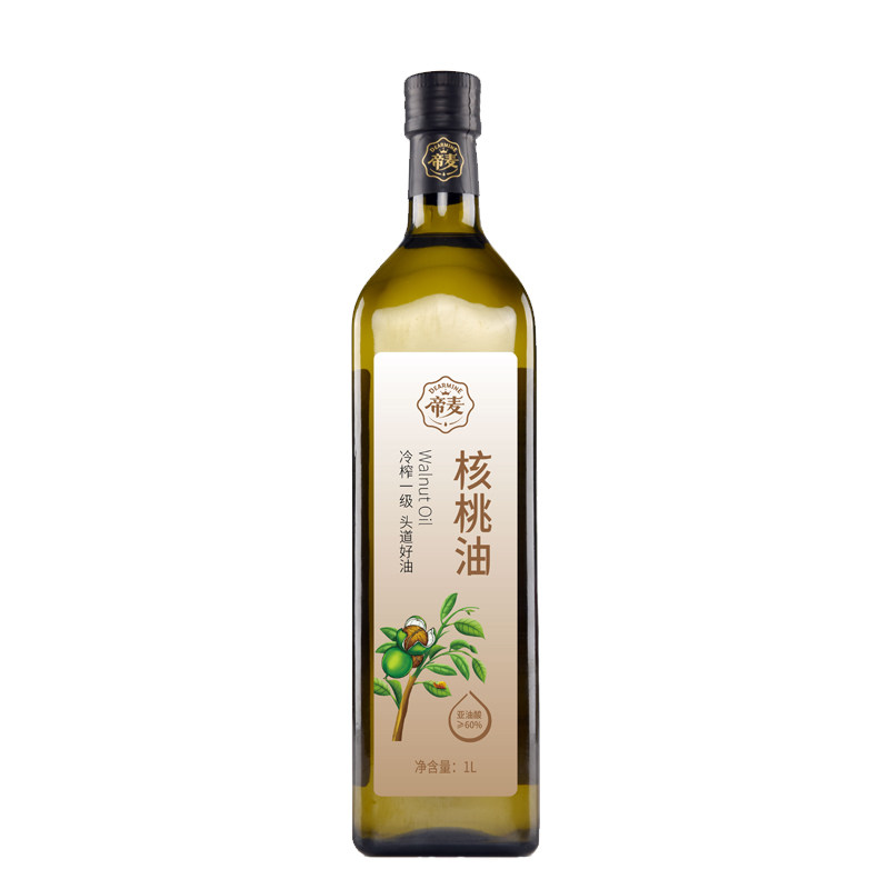帝麦物理冷榨核桃油家庭罐装