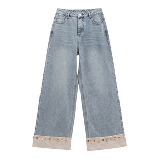 芭依璐2026春装新款牛仔裤直筒时尚高腰显瘦小个子直筒裤女阔腿裤