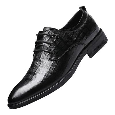 红蜻蜓真皮鳄鱼纹高端英伦正装鞋