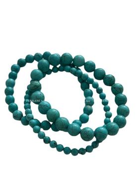 新款绿松石绿原创小清新串珠手链小众设计气质叠戴天然石手串女