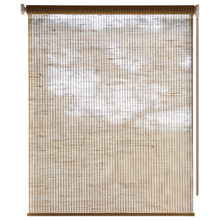 曼莎诺免打孔麻草帘卷帘窗帘遮阳帘亚麻宋代美学装饰书房遮光卷轴