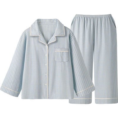 「送男友」简约纯棉睡衣男款春秋冬季新款格纹长袖长裤家居服套装