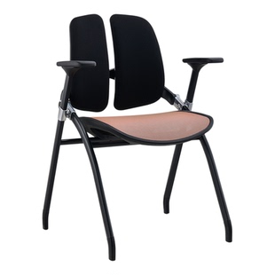 可折叠培训椅带桌板会议椅带写字板办公椅人体工学双背护腰电脑椅