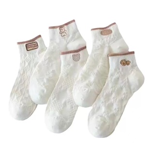 20双女士袜子白色春夏季薄款透气可爱日系船袜防臭百搭短筒卡通