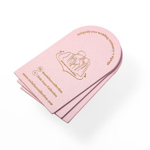 名片定制作设计印刷创意棉纸女性卡片加急特种纸订做双面烫金粉色