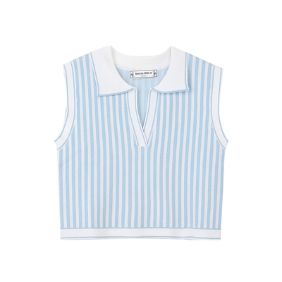 SourceWithU蓝色条纹针织