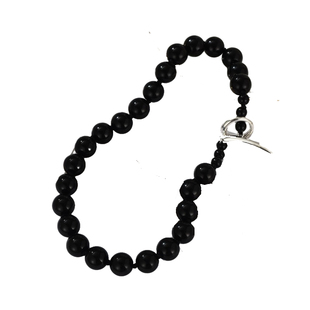 大颗黑色串珠OT扣项链女欧美轻奢小众复古冷淡风简约个性锁骨链