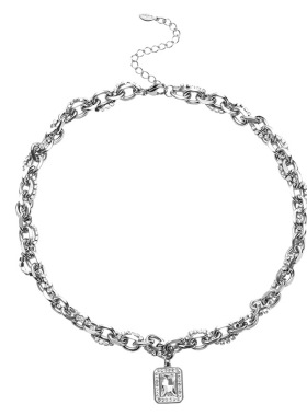 镶钻宝石项链男潮牌轻奢小众双层叠戴女设计感高级锁骨链吊坠配饰