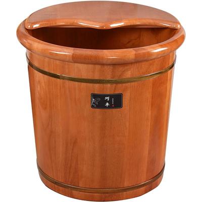 高深橡木桶过小腿保温洗脚桶实木