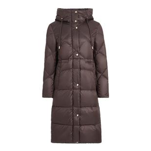 pure touch女士中长款羽绒服白鸭绒保暖果棕色修身百搭冬季外套新