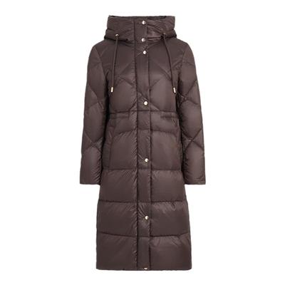 pure touch女士中长款羽绒服白鸭绒保暖果棕色修身百搭冬季外套新