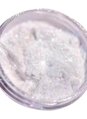 海莉同款美甲珍珠粉珠光白极光粉