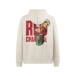 REDCHARCOAL红炭白色老鼠印花开衫连帽卫衣男秋新款潮牌男士外套