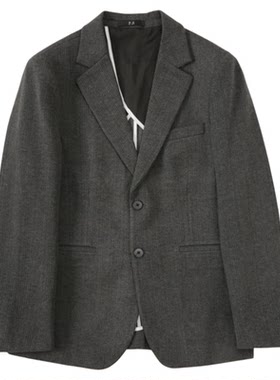 休闲毛呢西服上衣秋冬加厚款修身