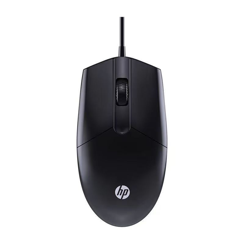 HP/惠普有线鼠标静音办公游戏通用笔记本电脑台式磨砂手感USB接口