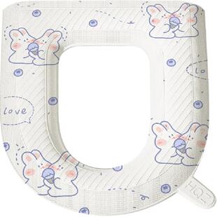 达福芮马桶垫子四季通用坐便垫套马桶圈马桶套贴粘贴式防水带提手