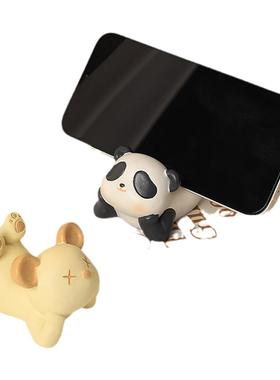 熊猫手机支架摆件创意家居装饰品