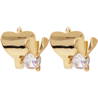 99克拉欧美风2022春季新款简约小巧心形耳环耳扣女通勤时尚YK