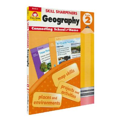Evan-Moor Skill Sharpeners Geography Grade 2 二年级地理科目练习册 美国加州小学英语教辅 技能铅笔刀系列单册 英文原版进口