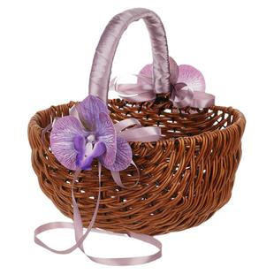 野餐篮子手工藤编露营工具野炊用品水果篮户外手提篮买菜花篮编织