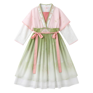春和景明古典舞演出服儿童背篓花道具汉唐宋制古风表演服女童汉服
