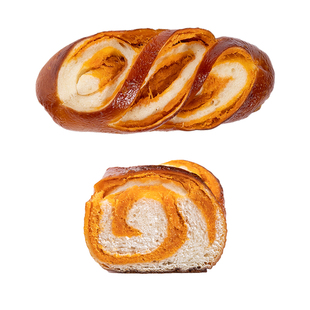 番茄肉松碱水面包 德式碱水面包肉松面包有韧劲健康营养早餐包