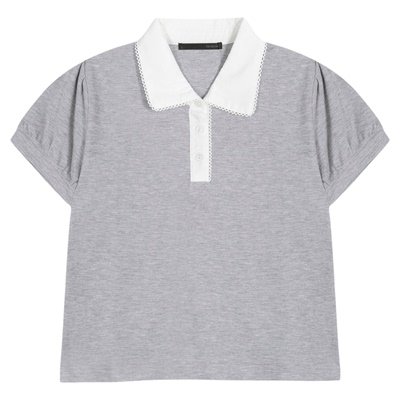 Heatherich POLO衫女2025夏季新款通勤休闲翻领短袖上衣576813