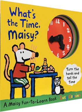 英文原版进口小鼠波波时钟书What's the Time, Maisy? 现在几点了，梅西？认识时间表达儿童低幼早教启蒙英语纸板书2-6-8岁
