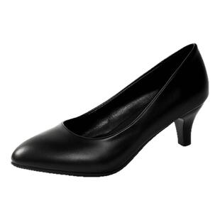 黑色高跟鞋女细跟圆头空乘面试学生礼仪正装上班职业粗跟工作皮鞋